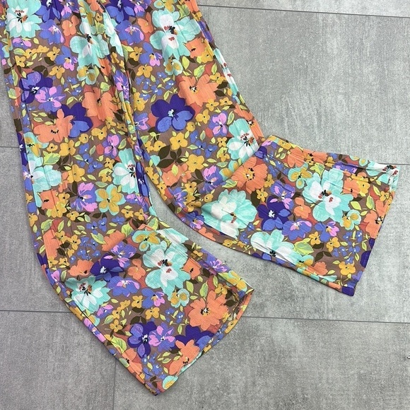 🔆O’Neill🔆 JOHNNY SAMI FLORAL BEACH PANTS WIDE LEG Elastic waist vacation - Picture 8 of 16
